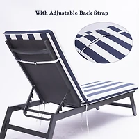 Simplie Fun 2 Pieces Set Outdoor Lounge Chair Cushion Replacement Patio Furniture Seat Cushion Chaise Lounge