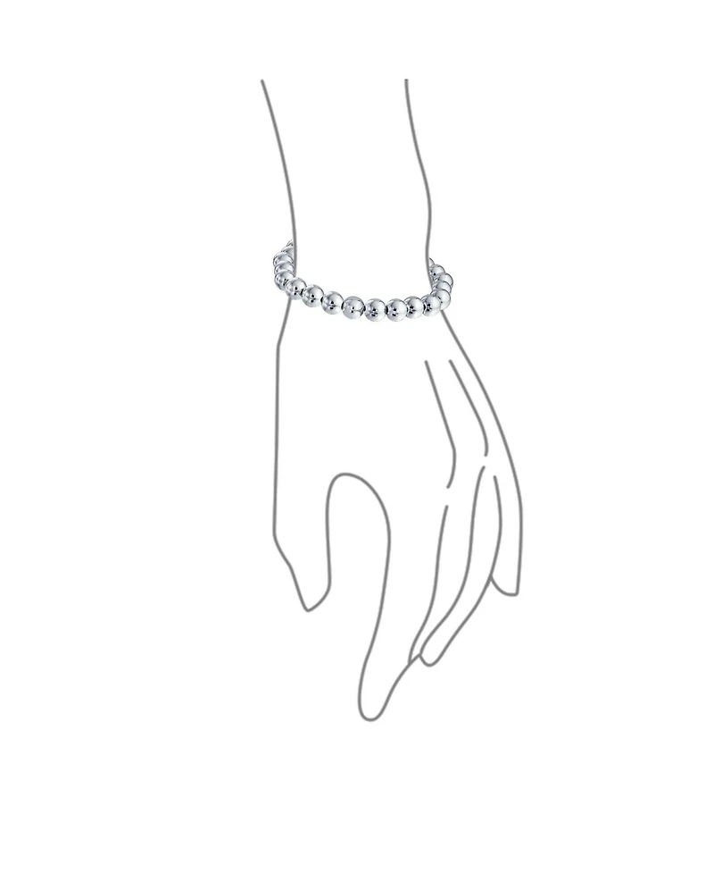 Bling Jewelry Stackable Sterling Silver Bead Ball Stretch Bracelet