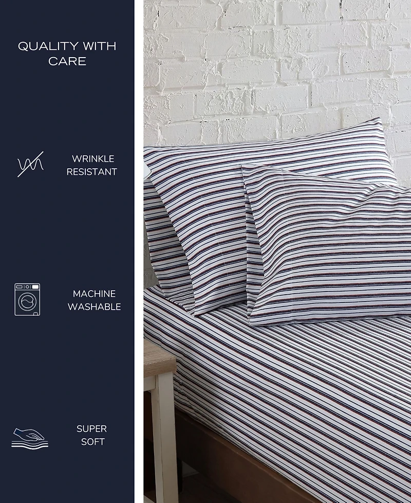 Closeout! Nautica Solid Microfiber 3 Piece Sheet Set, Full