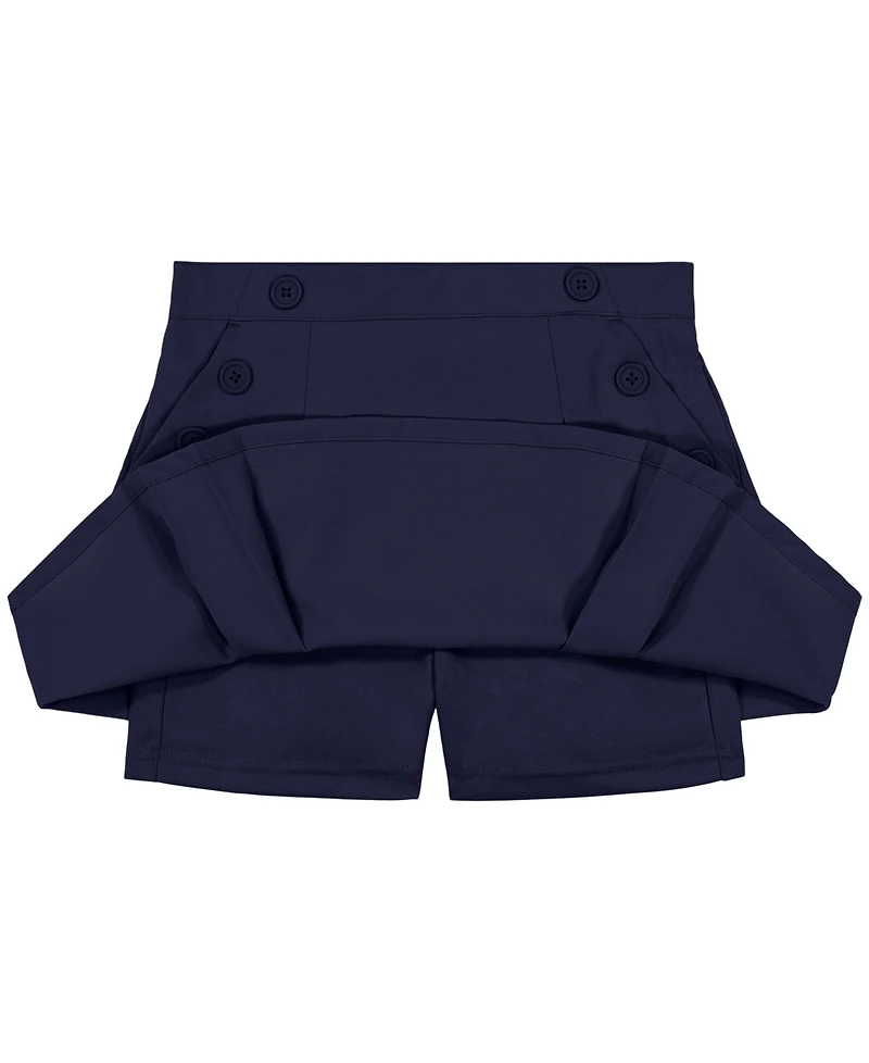 Nautica Little Girls Uniform Button Pockets Elastic Waist Scooter Skorts
