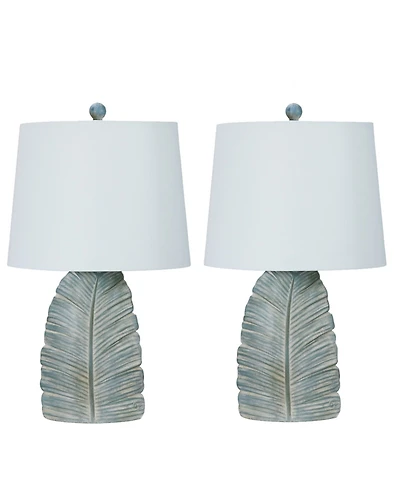 23" Casual Resin Table Lamp with Designer Shade, Set of 2