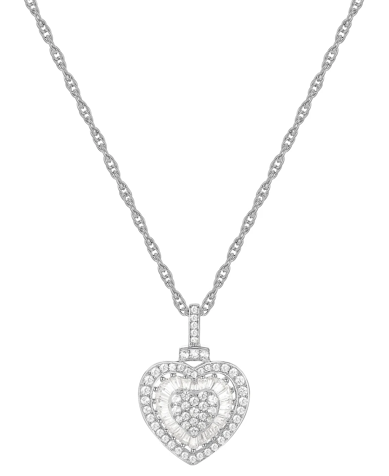 Diamond Heart 18" Pendant Necklace (1/2 ct. t.w.) in 14k Rose Gold (Also Available in White Gold)