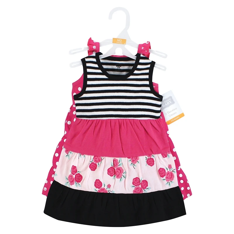 Hudson Baby Toddler Girls Cotton Dresses, Be Mine Valentine 2pck