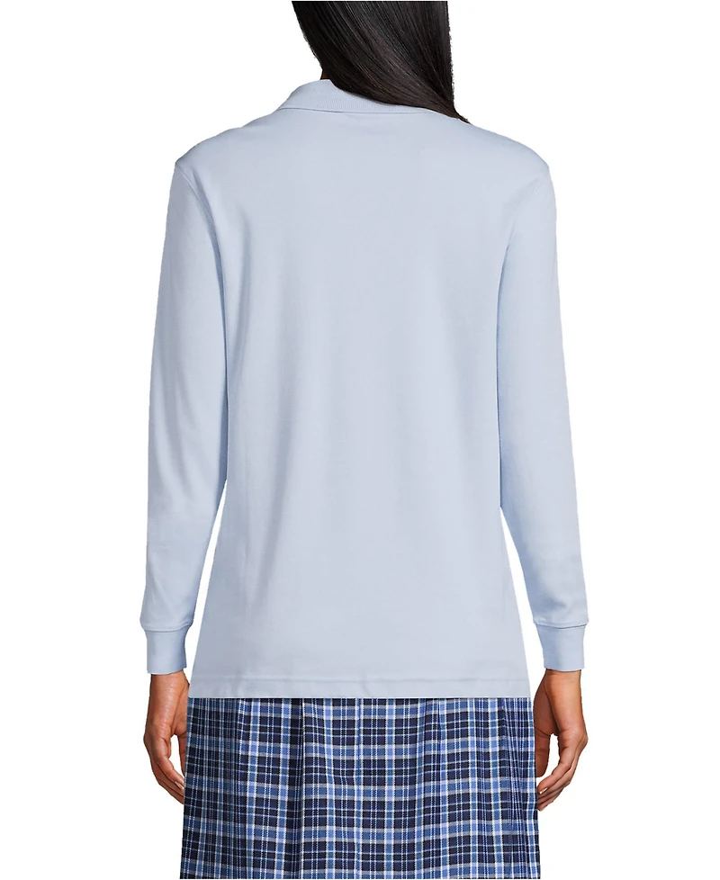 Lands' End Women's Tall Long Sleeve Interlock Polo Shirt