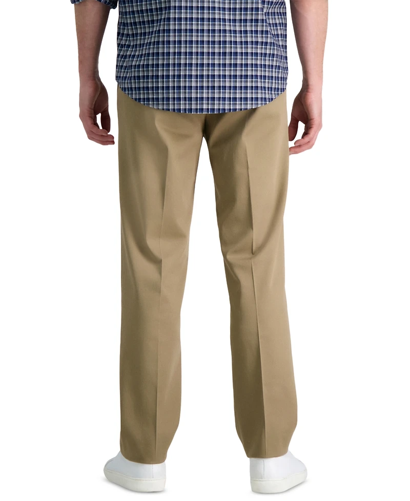 Haggar Men's Premium No Iron Khaki Straight-Fit Stretch Flat-Front Pants