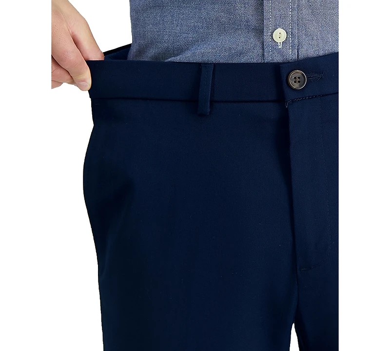 Haggar Men's Premium No Iron Khaki Straight-Fit Stretch Flat-Front Pants