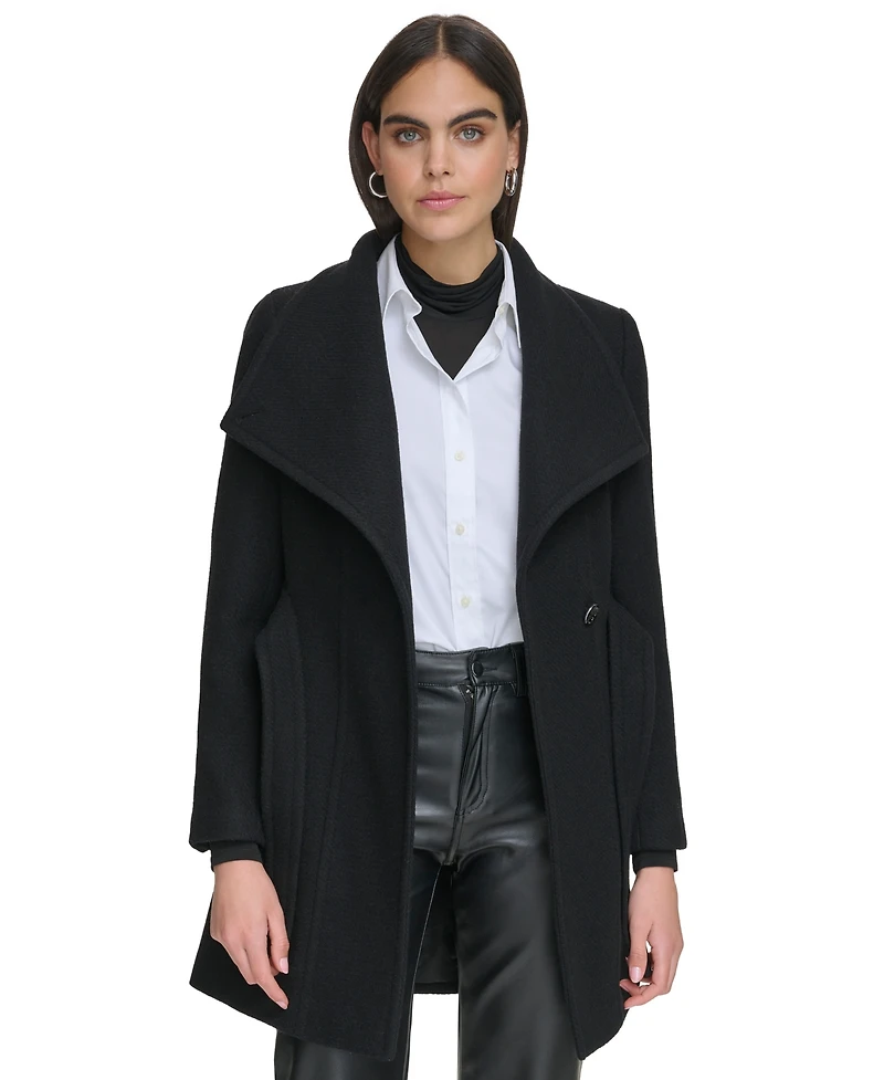 Calvin Klein Women's Asymmetrical Belted Wrap Coat