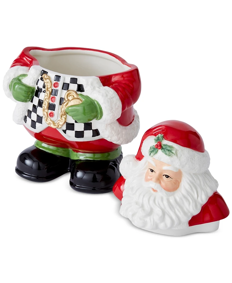 Spode Christmas Tree Black and White Santa Candy Jar
