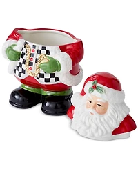 Spode Christmas Tree Black and White Santa Candy Jar