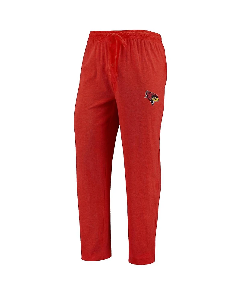 Men's Concepts Sport Red, Heathered Charcoal Illinois State Redbirds Meter Long Sleeve T-shirt and Pants Sleep Set