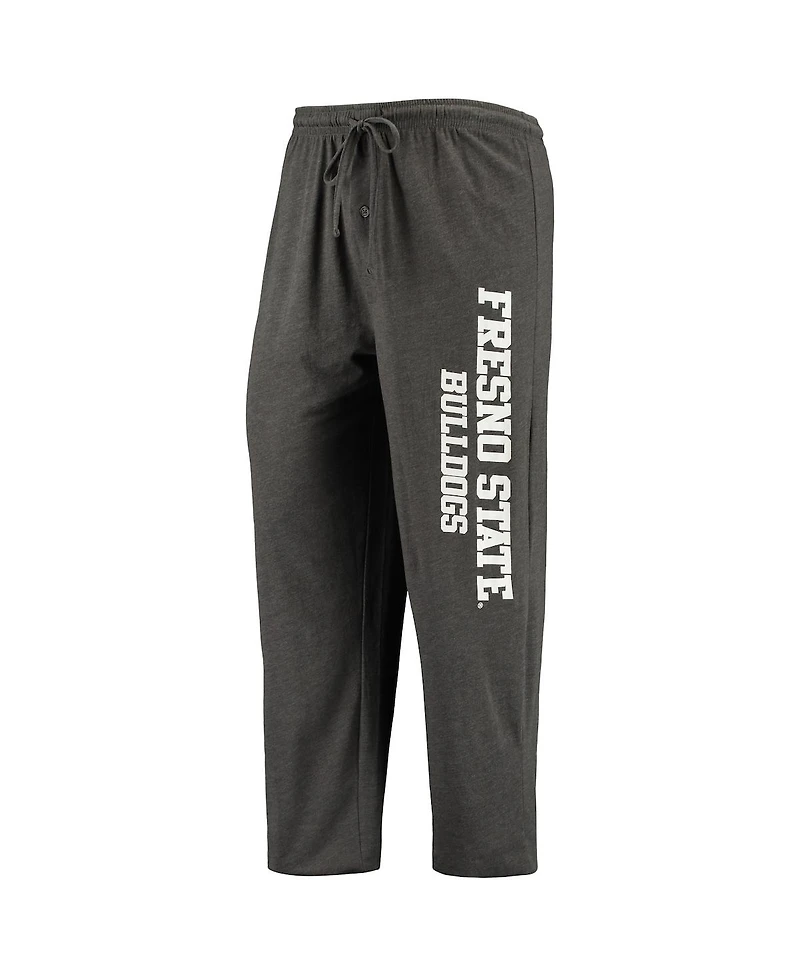 Men's Concepts Sport Heathered Charcoal, Red Fresno State Bulldogs Meter T-shirt and Pants Sleep Set