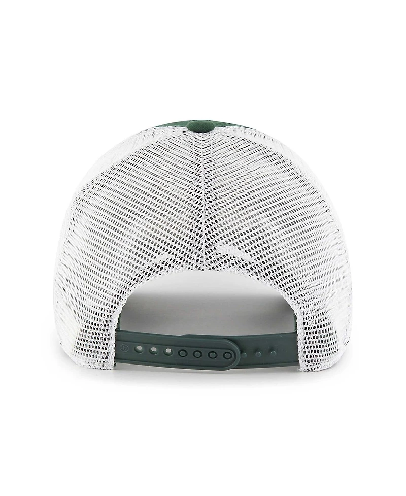 Men's '47 Brand Green, White Green Bay Packers Highline Clean Up Trucker Snapback Hat