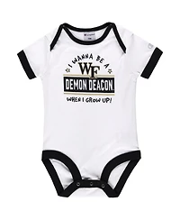 Infant Boys and Girls Champion Black, Heather Gray Wake Forest Demon Deacons I Wanna Be Three-Pack Bodysuit Set