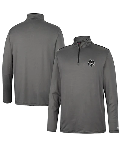 Men's Colosseum Charcoal Loyola Chicago Ramblers Logo Quarter-Zip Windshirt