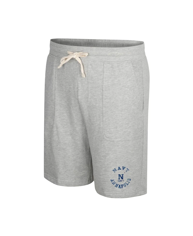 Men's Colosseum Heather Gray Navy Midshipmen Love To Hear This Terry Shorts