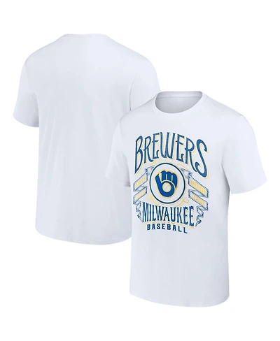 Men's Darius Rucker Collection by Fanatics White Milwaukee Brewers Distressed Rock T-shirt