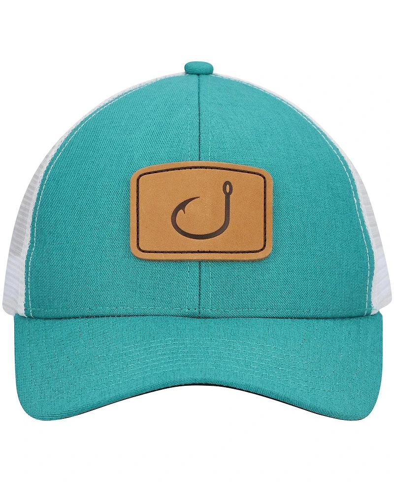 Men's Avid Teal, White Lay Day Trucker Snapback Hat