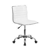 Merrick Lane Amelie Home Office Chair Ergonomic Executive Ribbed Low Back Armless Computer Desk Chair - Base, Frame & Border