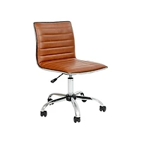 Merrick Lane Amelie Home Office Chair Ergonomic Executive Ribbed Low Back Armless Computer Desk - Base, Frame & Border