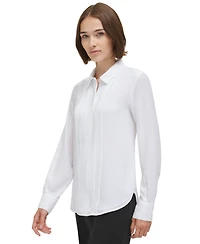 Calvin Klein Women's Pleat-Front Long-Sleeve Shirt
