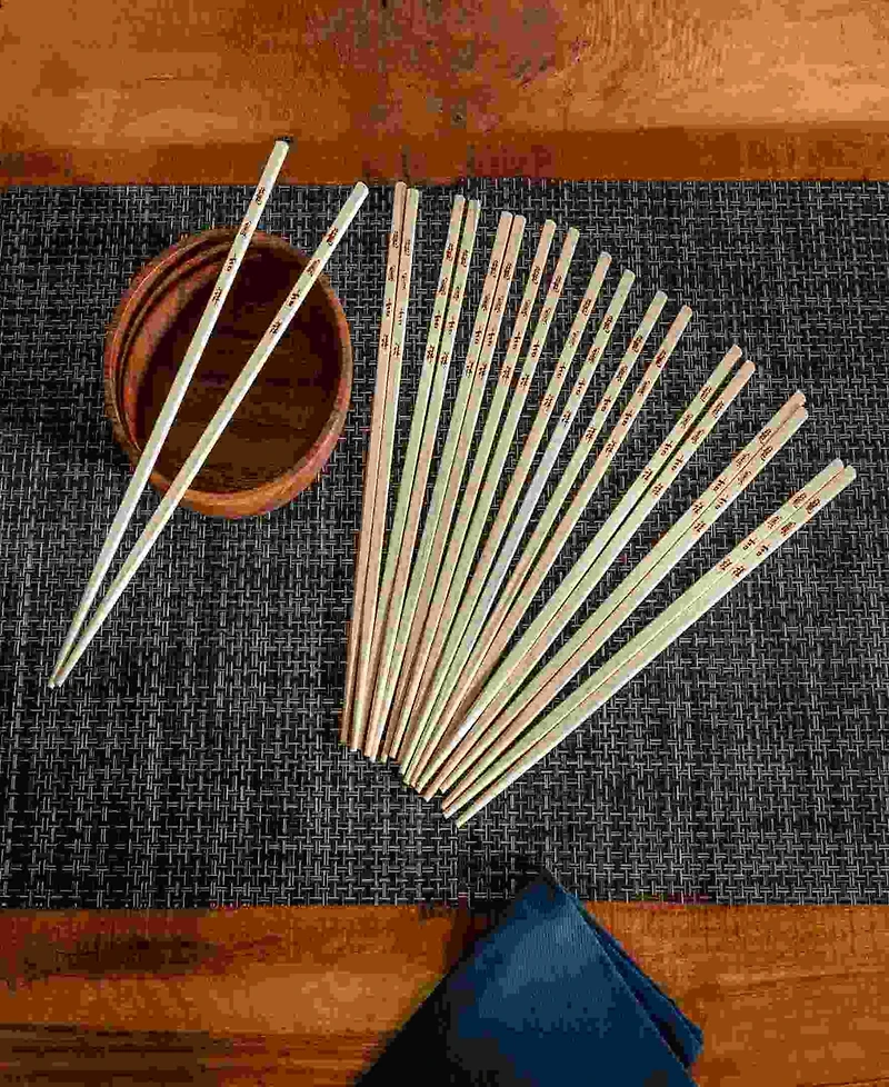 Joyce Chen 10 Pairs Reusable Burnished Bamboo Chopsticks Set