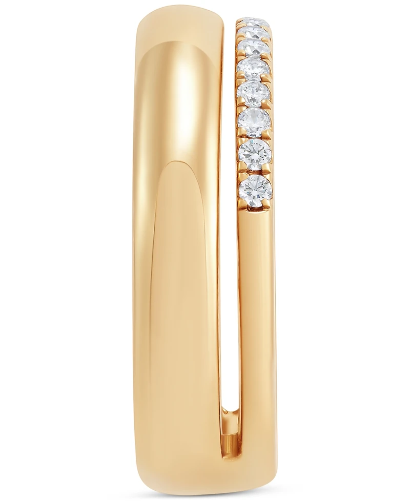 Diamond Double Row Ring (1/5 ct. t.w.) in 14k Gold-Plated Sterling Silver