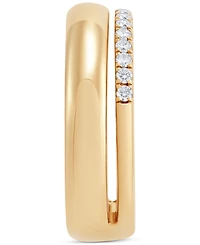 Diamond Double Row Ring (1/5 ct. t.w.) in 14k Gold-Plated Sterling Silver