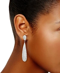 Crystal Pave Elongated Drop Earrings