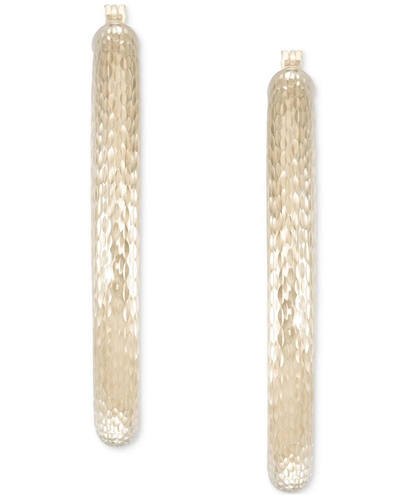 Textured Pear Hoop Earrings in 14k Gold-Plated Sterling Silver