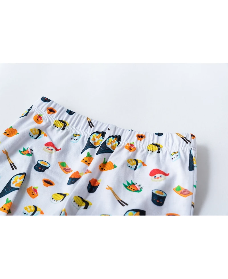 Earth Baby Outfitters Boys or Girls Printed Short Sleeved Pajamas, 2 Piece Set