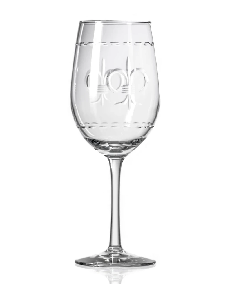 Rolf Glass Fleur De Lis White Wine Glass 12oz