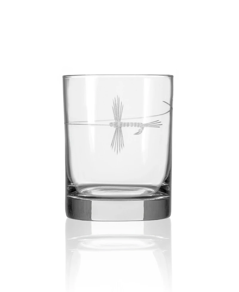 Rolf Glass Fly Fishing Double Old Fashioned Glass 13oz