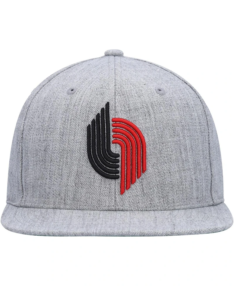 Men's Mitchell & Ness Heather Gray Portland Trail Blazers Hardwood Classics 2.0 Snapback Hat