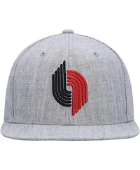 Men's Mitchell & Ness Heather Gray Portland Trail Blazers Hardwood Classics 2.0 Snapback Hat