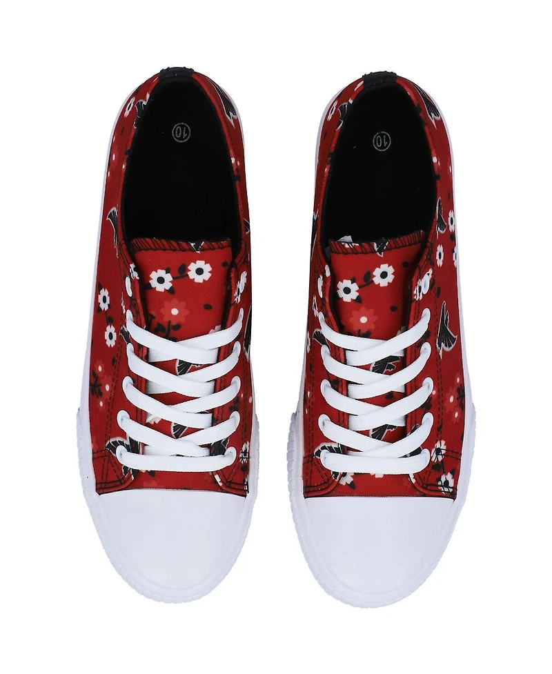 Women's Foco Red Atlanta Falcons Flower Canvas Allover Shoes