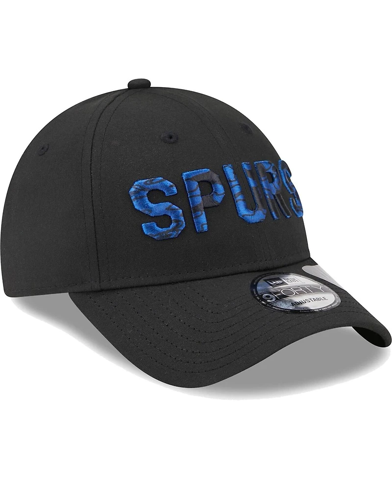 Men's New Era Black Tottenham Hotspur Overlay 9FORTY Adjustable Hat