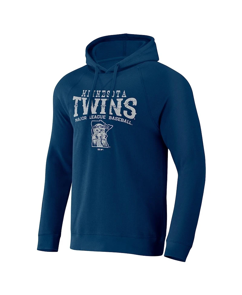 Men's Darius Rucker Collection by Fanatics Navy Minnesota Twins Waffle-Knit Raglan Pullover Hoodie