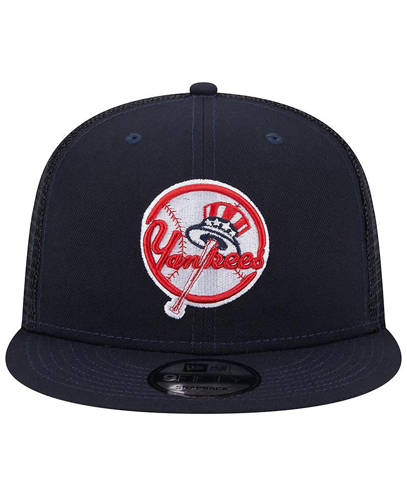 Men's New Era Navy New York Yankees Team Color Trucker 9FIFTY Snapback Hat