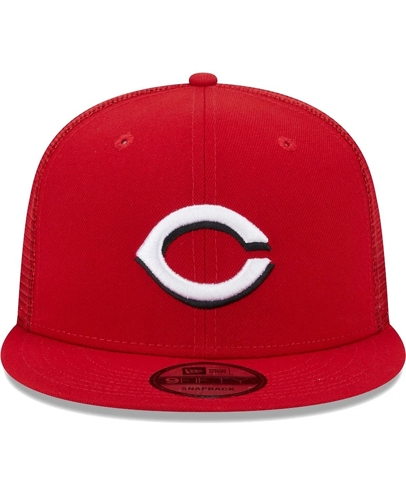 Men's New Era Red Cincinnati Reds Team Color Trucker 9FIFTY Snapback Hat