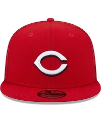 Men's New Era Red Cincinnati Reds Team Color Trucker 9FIFTY Snapback Hat