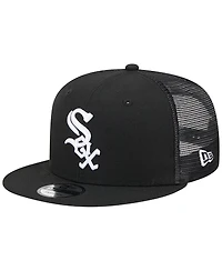 Men's New Era Black Chicago White Sox Team Color Trucker 9FIFTY Snapback Hat