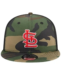 Men's New Era Camo St. Louis Cardinals Woodland Camo Trucker 9FIFTY Snapback Hat