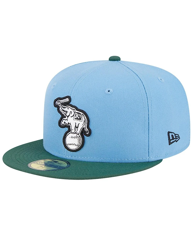 Men's New Era Sky Blue, Cilantro Oakland Athletics 1988 World Series 59FIFTY Fitted Hat