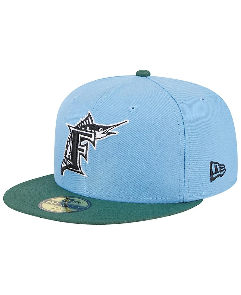 Men's New Era Sky Blue, Cilantro Florida Marlins 2003 World Series Cooperstown Collection 59FIFTY Fitted Hat