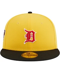 Men's New Era Yellow, Black Detroit Tigers Grilled 59FIFTY Fitted Hat