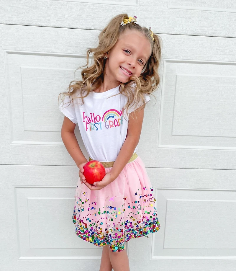 Sweet Wink Little and Big Girls Hello First Grade Short Sleeve T-Shirt
