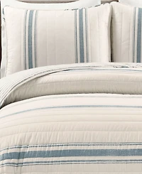 Lush Decor Farmhouse Stripe Reversible Cotton 3-Piece Quilt Set