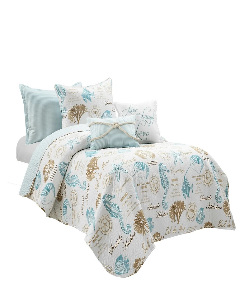 Lush Decor Harbor Life 5-Piece Quilt, Twin/Twin Xl