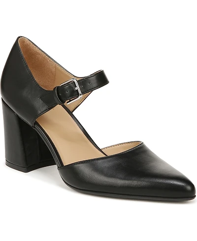 Naturalizer Women's Pixie Mary Jane Pointed Toe Block Heel Pumps