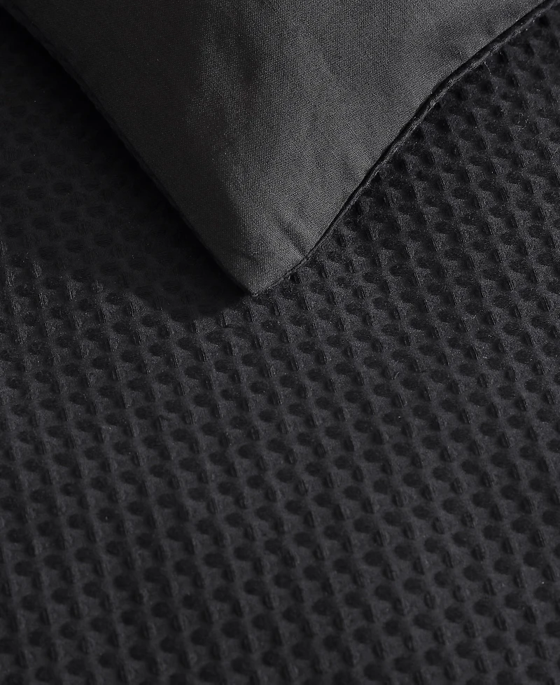 Vera Wang Waffle Pique Cotton 3 Piece Comforter Set, King